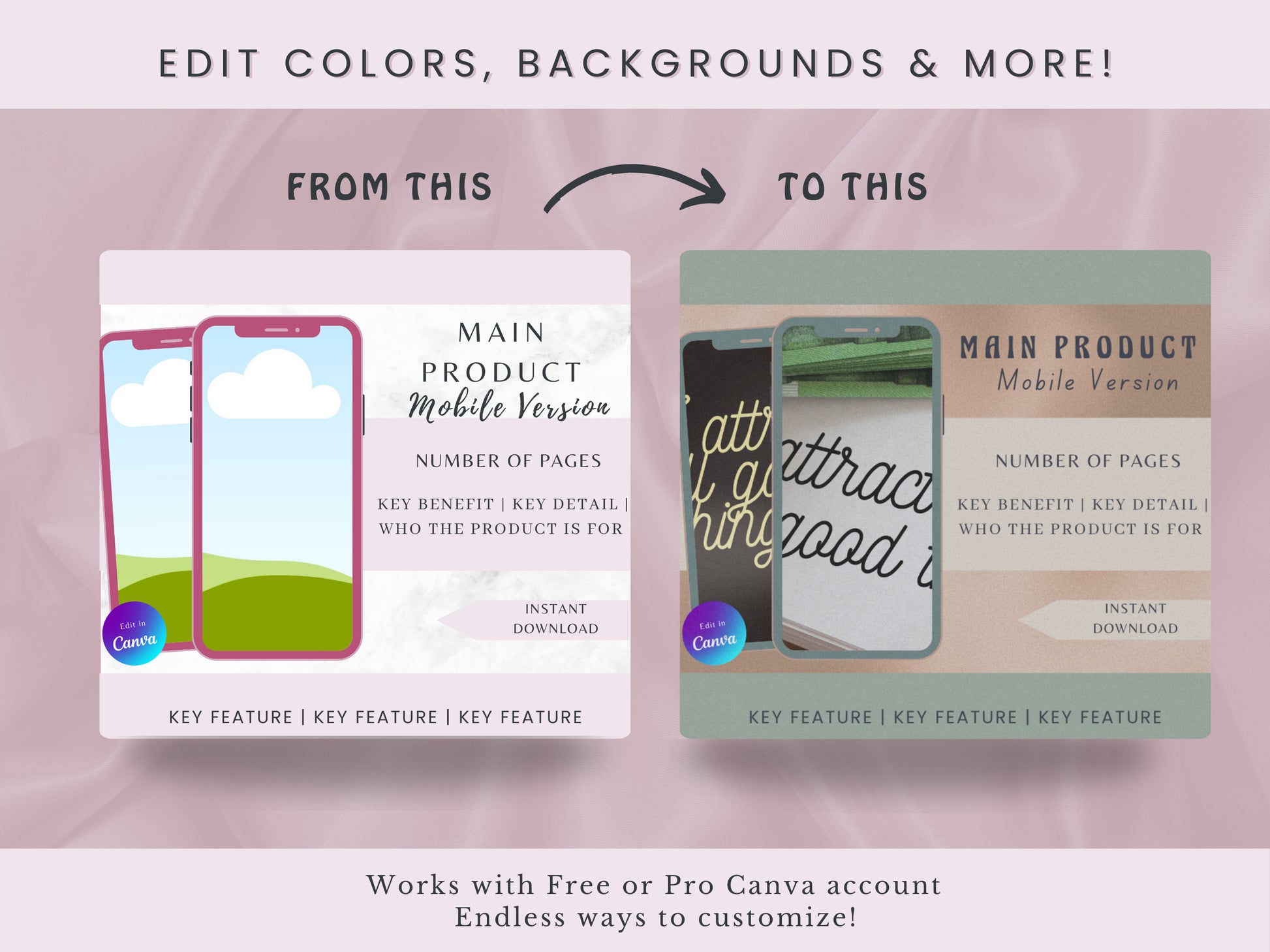 Digital Product Mock Ups Canva Templates For Branding Pink Digital Online Store Marketing Bundle Printables Sell On Etsy Instant Downloads
